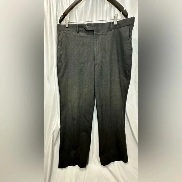 Vintage Stafford 100% Woolmark Wool Men’s 39x28 Trouser Slack Dark Neutral Pants - Picture 1 of 14